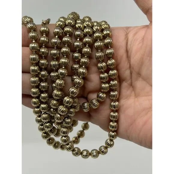 Vintage Gold Tone Ball Necklace - Picture 6 of 6